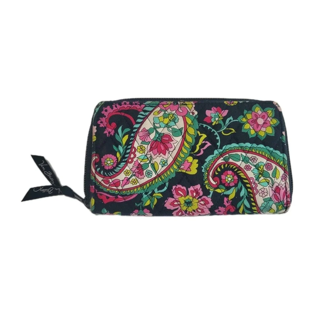 Vera Bradley Petal Paisley‎ Retired Zip-Around Quilted Wallet  Multicolor - Picture 5 of 6